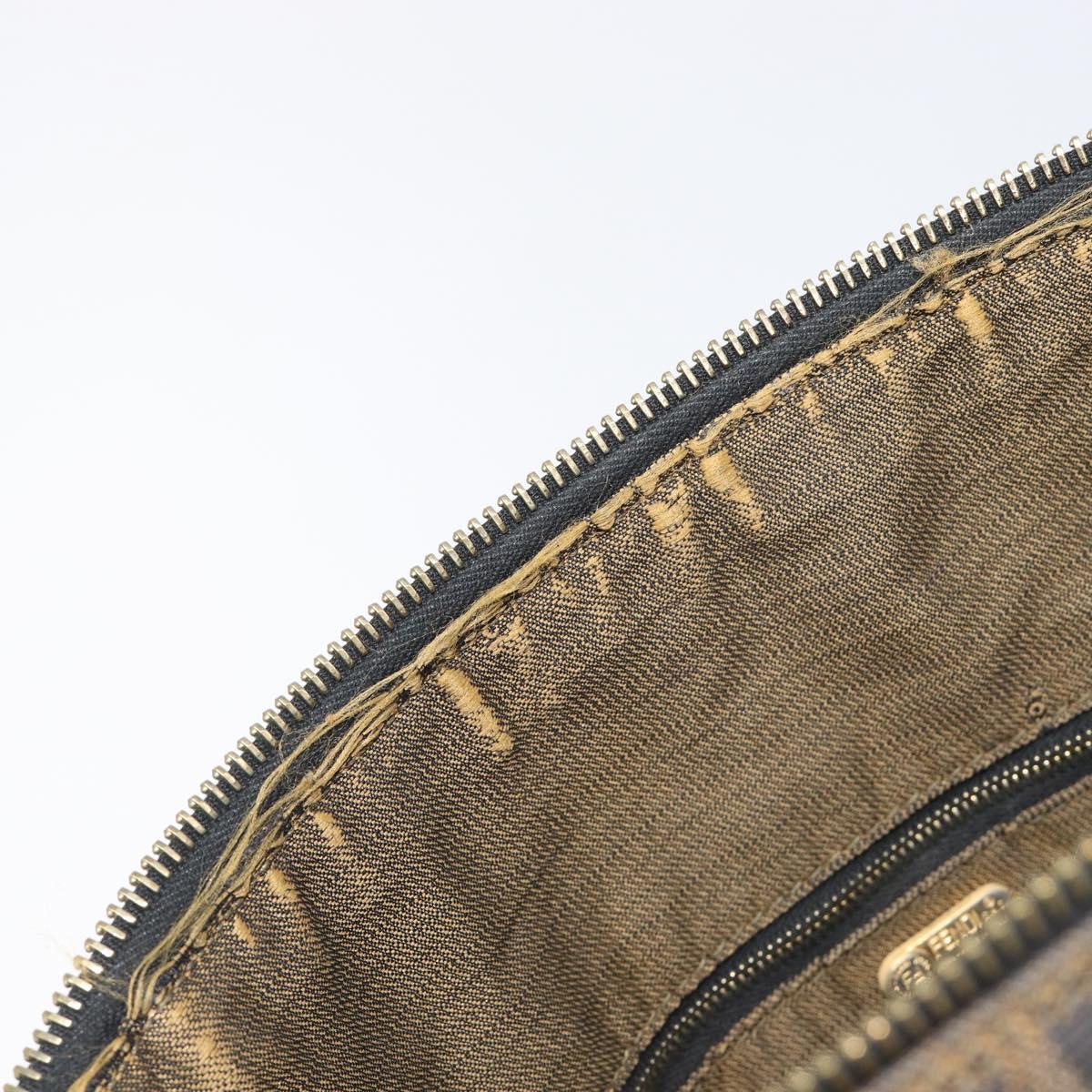 FENDI Zucca Canvas Vanity Hand Bag Black Brown Auth 198536 - Jerrillo image 10