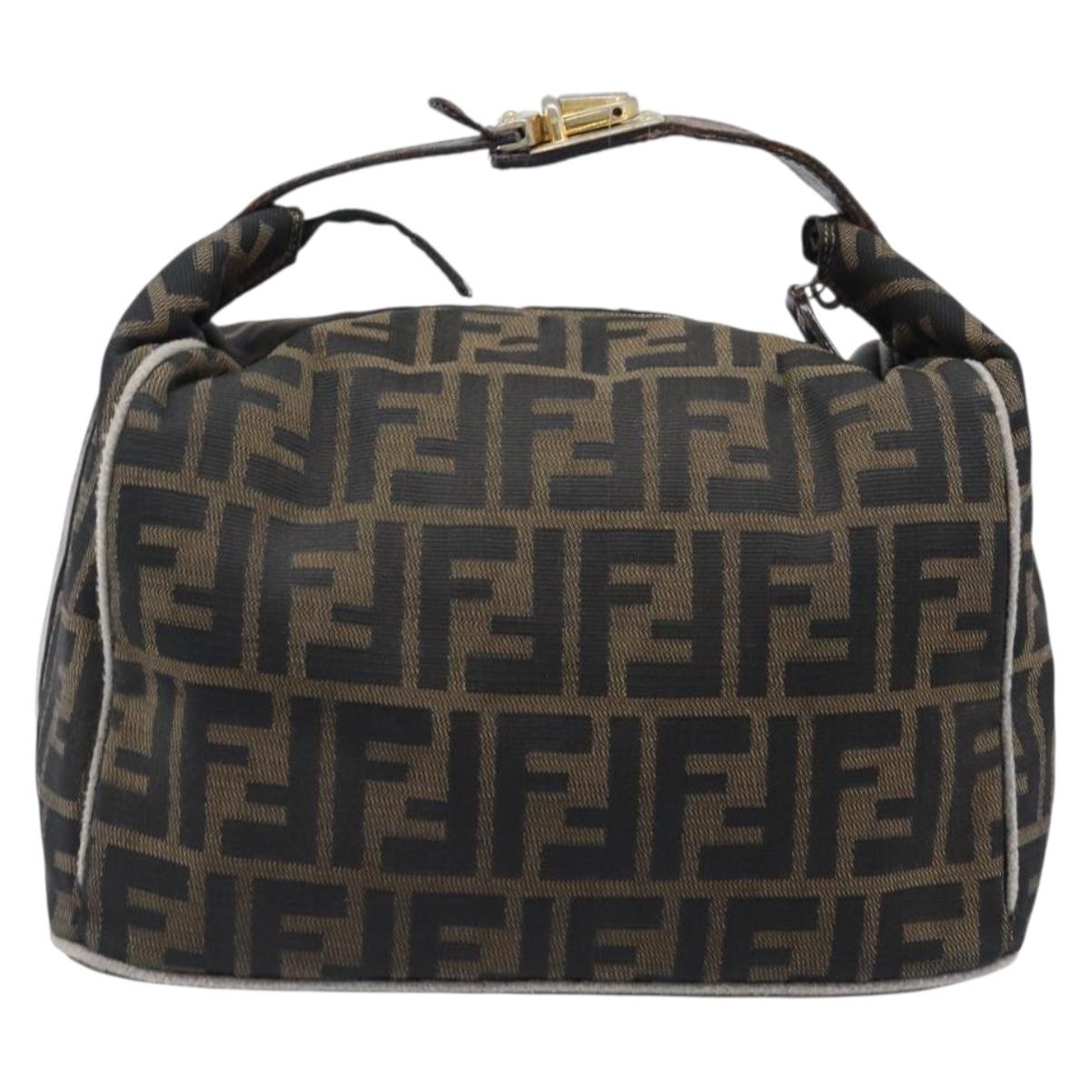 FENDI Zucca Canvas Vanity Hand Bag Black Brown Auth 198536 - Jerrillo image 2