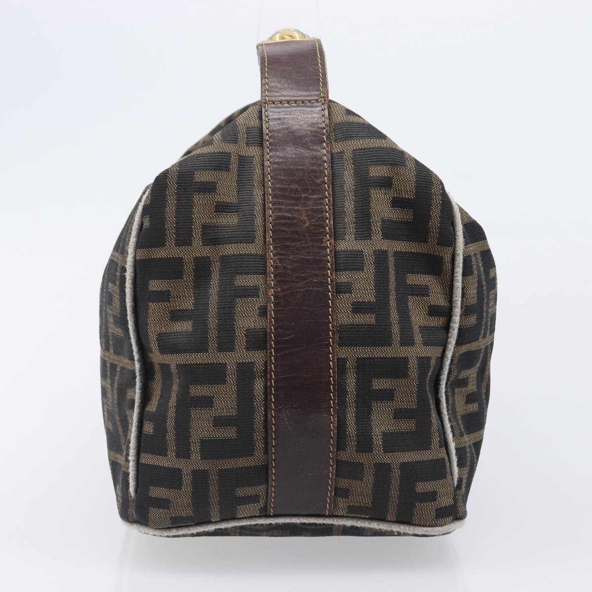 FENDI Zucca Canvas Vanity Hand Bag Black Brown Auth 198536 - Jerrillo image 4