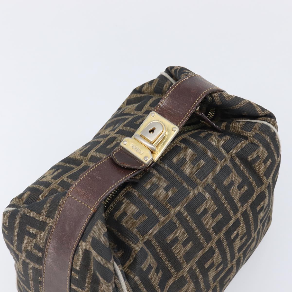 FENDI Zucca Canvas Vanity Hand Bag Black Brown Auth 198536 - Jerrillo image 6