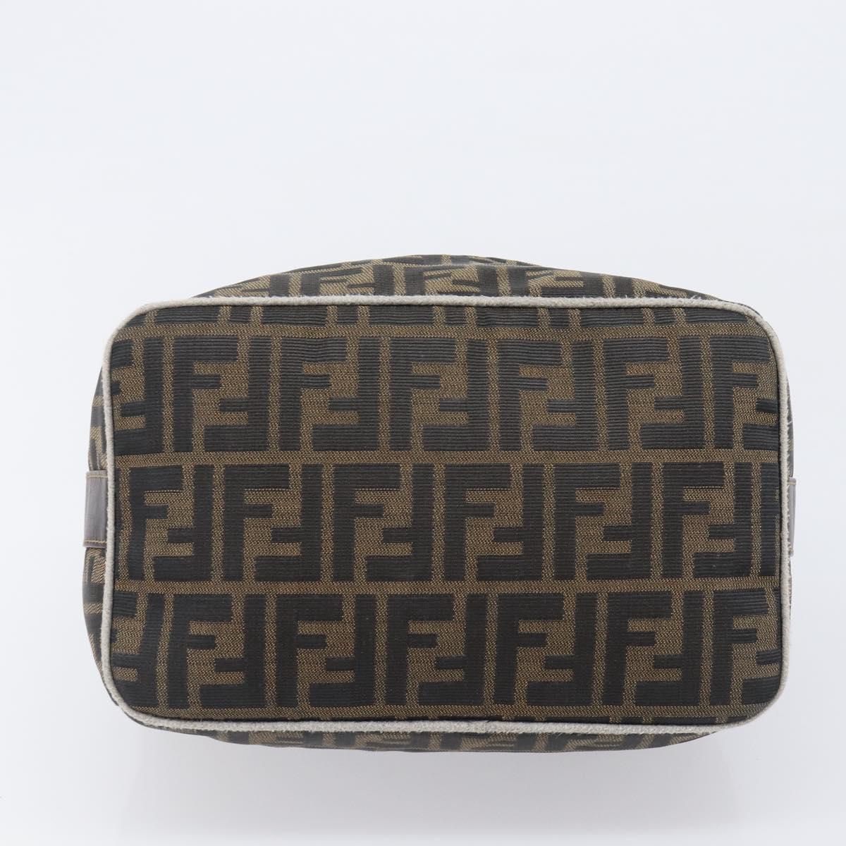 FENDI Zucca Canvas Vanity Hand Bag Black Brown Auth 198536 - Jerrillo image 5
