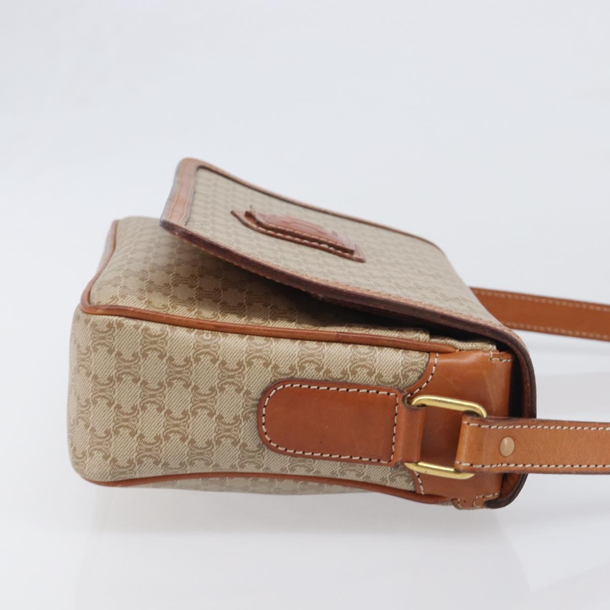 CELINE Macadam Shoulder Bag PVC Leather Beige Gold Tone Auth 198545 - Jerrillo image 3