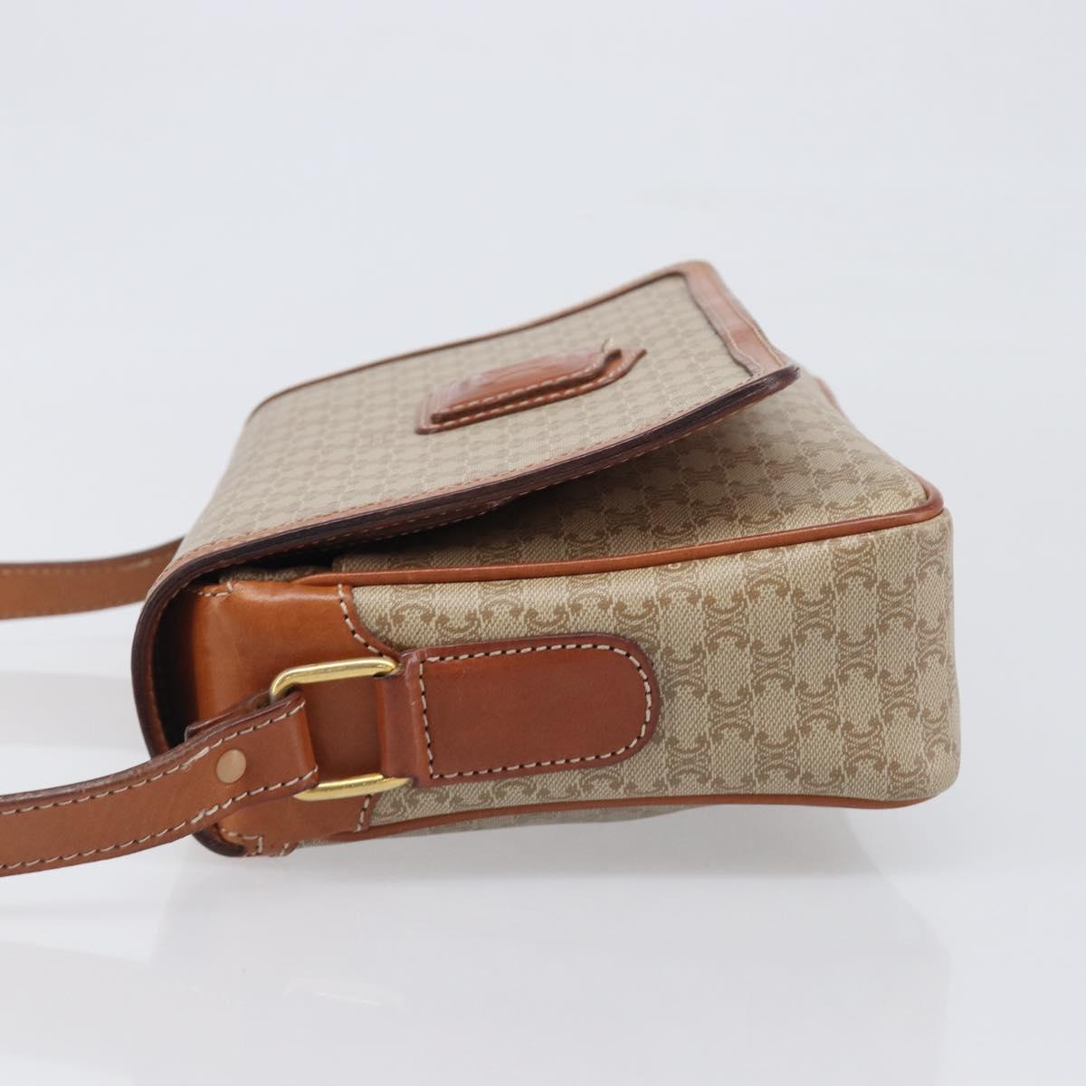 CELINE Macadam Shoulder Bag PVC Leather Beige Gold Tone Auth 198545 - Jerrillo image 4