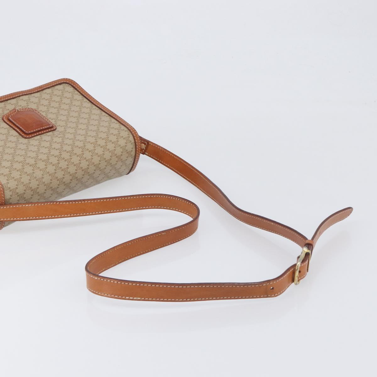CELINE Macadam Shoulder Bag PVC Leather Beige Gold Tone Auth 198545 - Jerrillo image 7