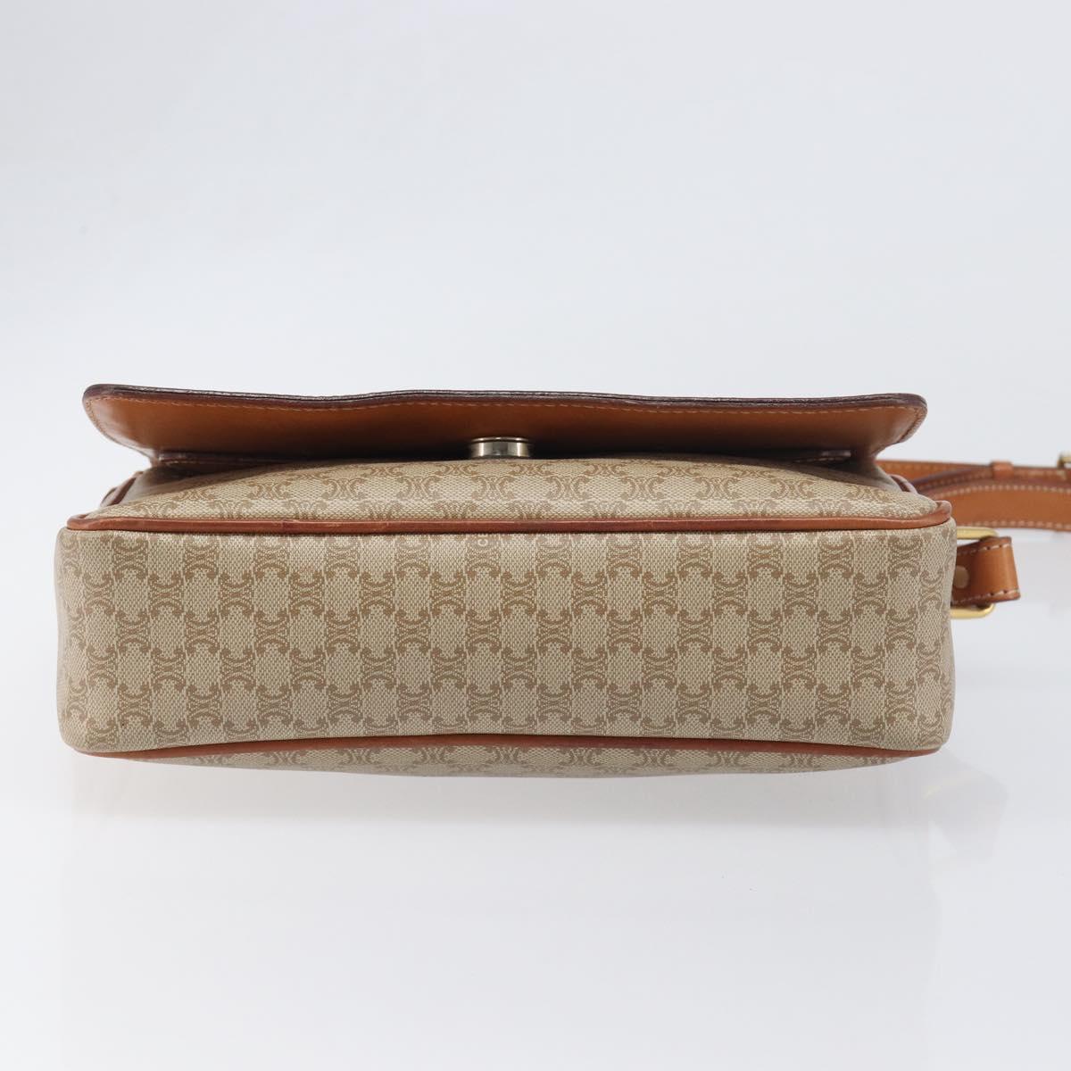 CELINE Macadam Shoulder Bag PVC Leather Beige Gold Tone Auth 198545 - Jerrillo image 5
