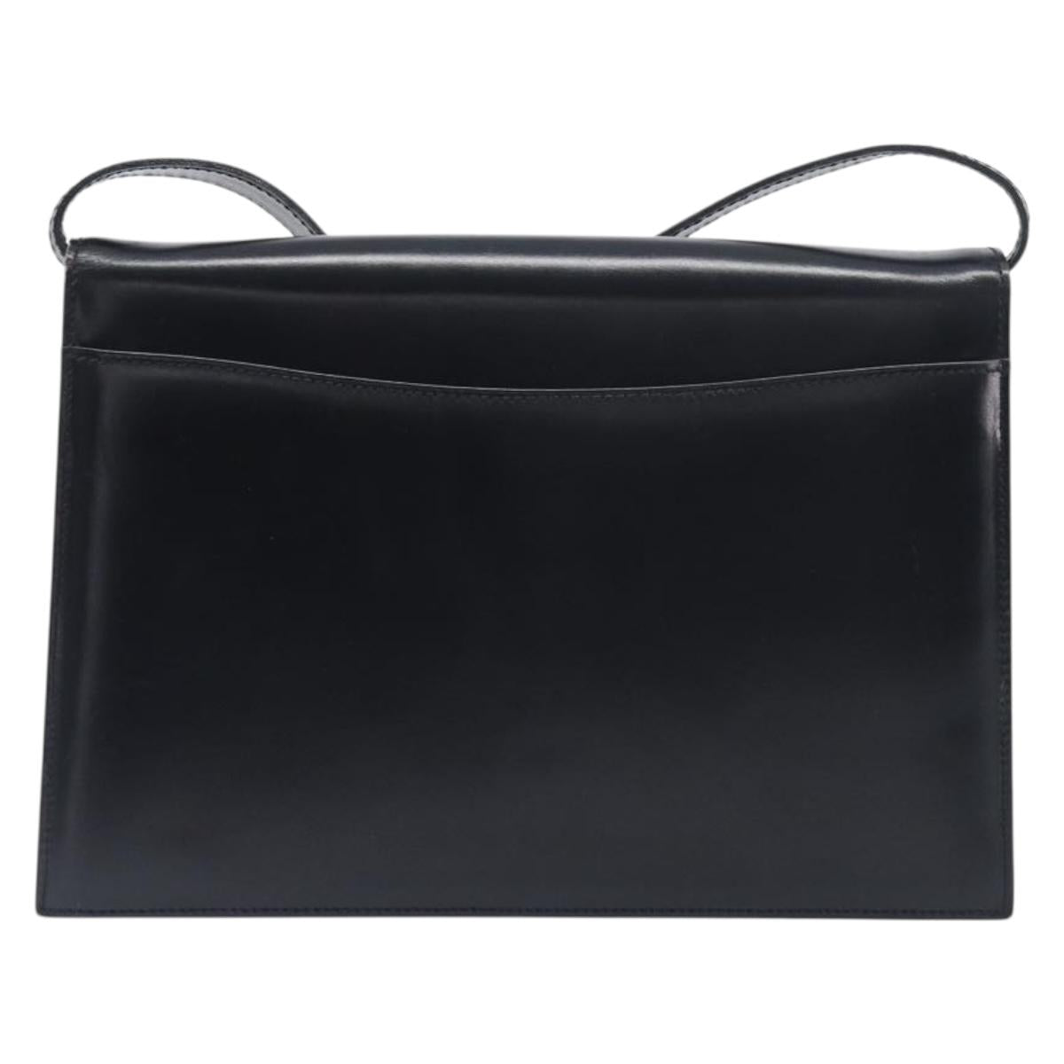 CELINE Shoulder Bag Leather Black Gold Auth 198571 - Jerrillo image 3