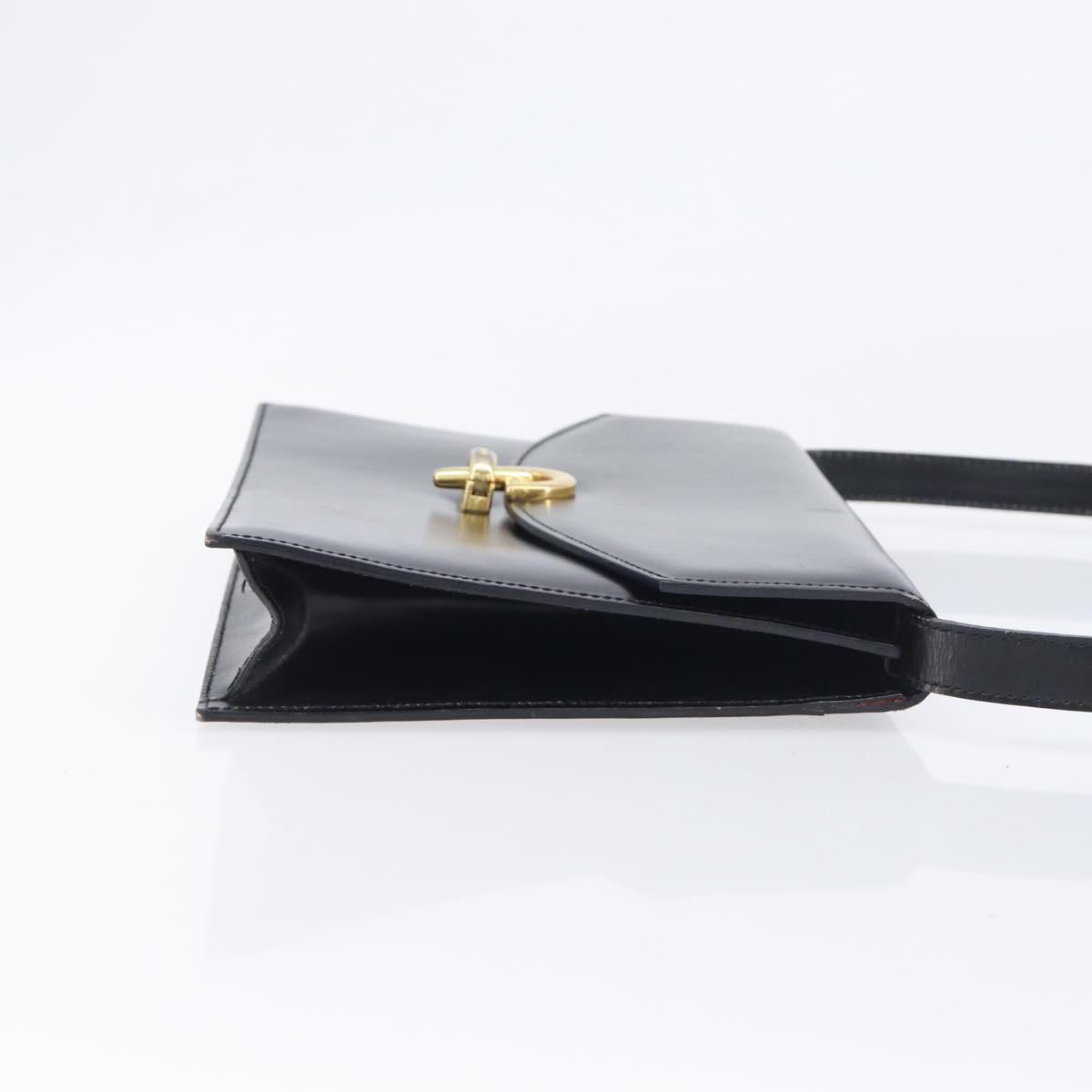 CELINE Shoulder Bag Leather Black Gold Auth 198571 - Jerrillo image 4