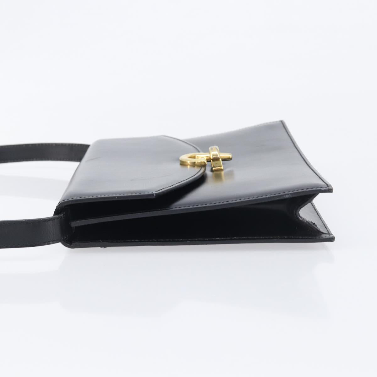 CELINE Shoulder Bag Leather Black Gold Auth 198571 - Jerrillo image 5