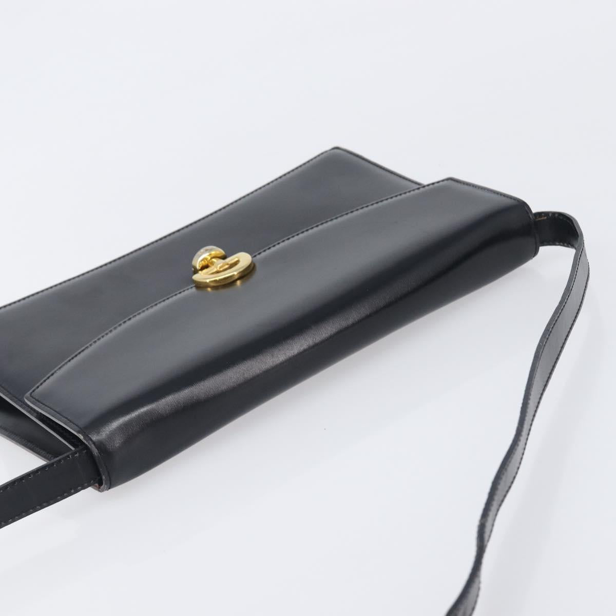 CELINE Shoulder Bag Leather Black Gold Auth 198571 - Jerrillo image 6
