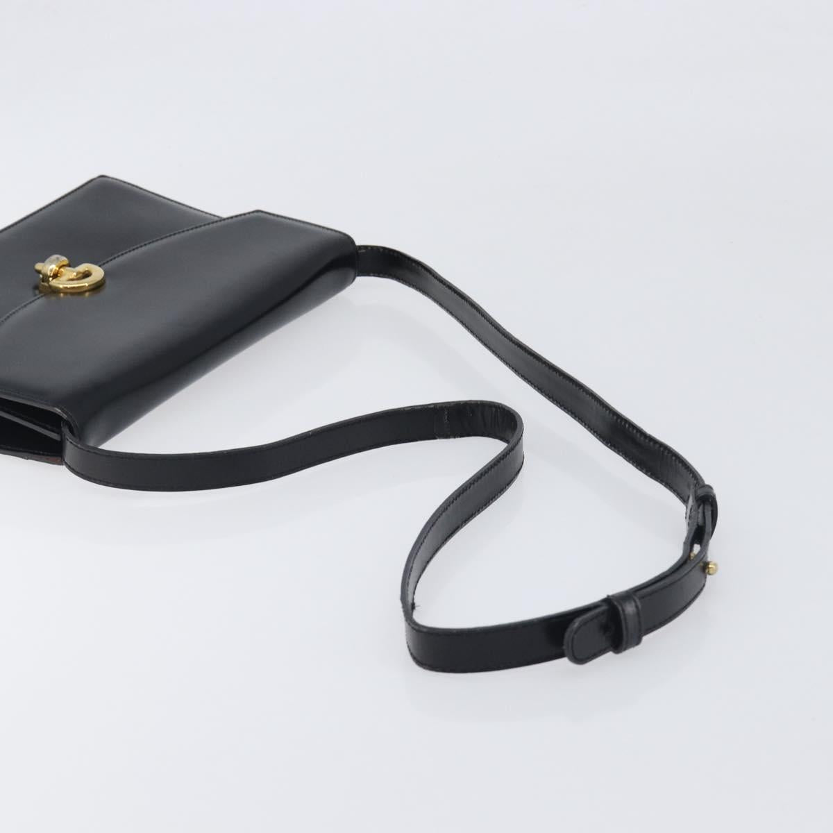 CELINE Shoulder Bag Leather Black Gold Auth 198571 - Jerrillo image 7