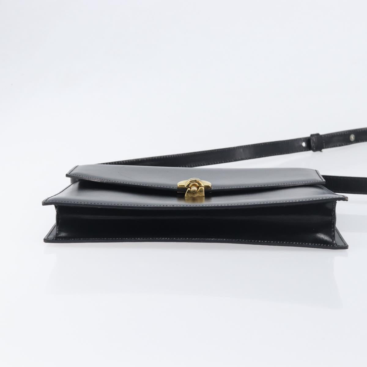 CELINE Shoulder Bag Leather Black Gold Auth 198571 - Jerrillo image 9