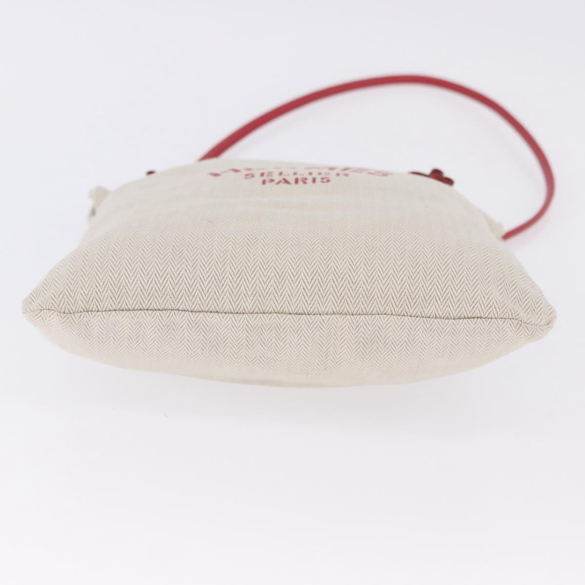 HERMES Aline PM Shoulder Bag Canvas Beige Red Auth 198647A - Jerrillo image 9