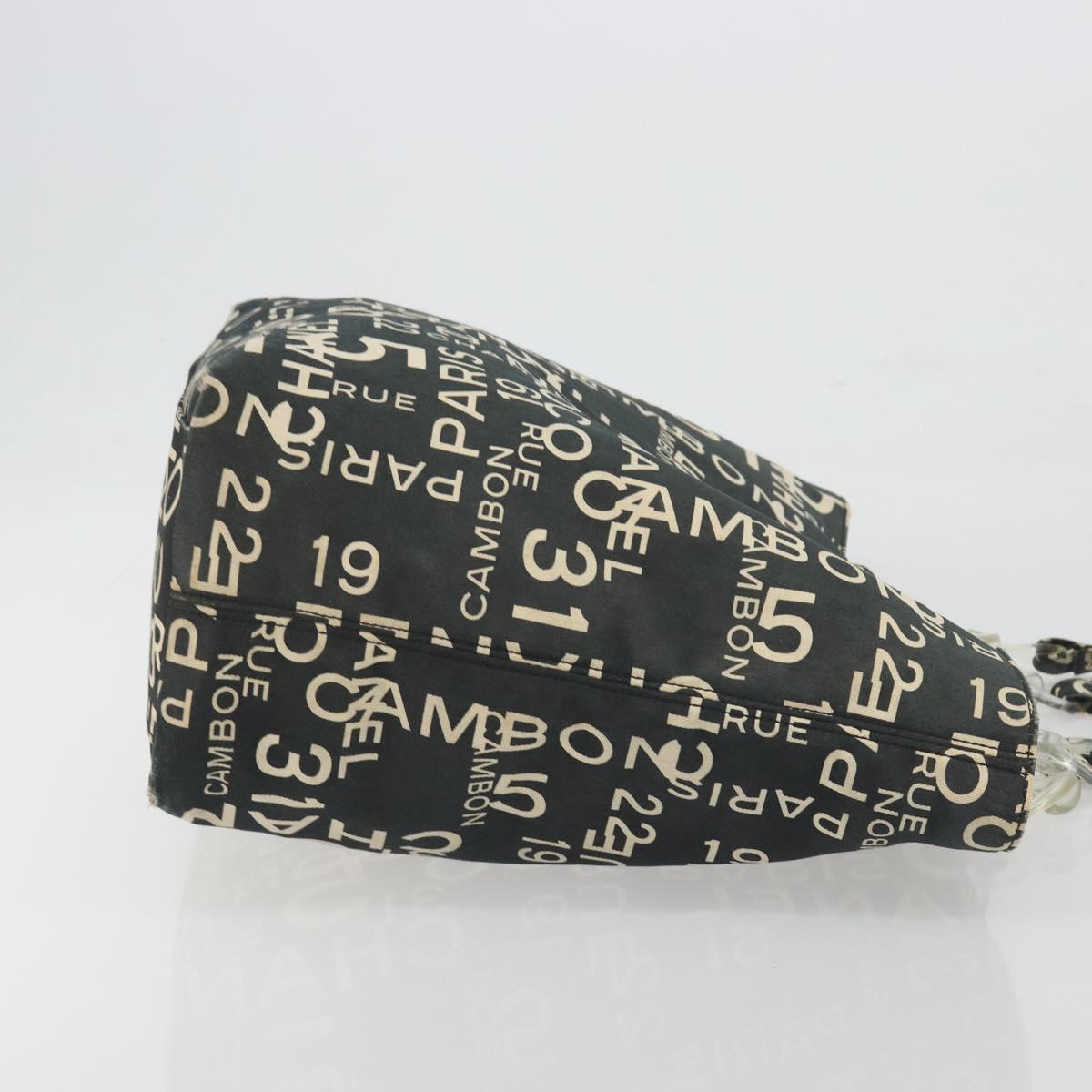 CHANEL Vichy Line Tote Bag Canvas Black Silver CC Auth 198686 - Jerrillo image 3