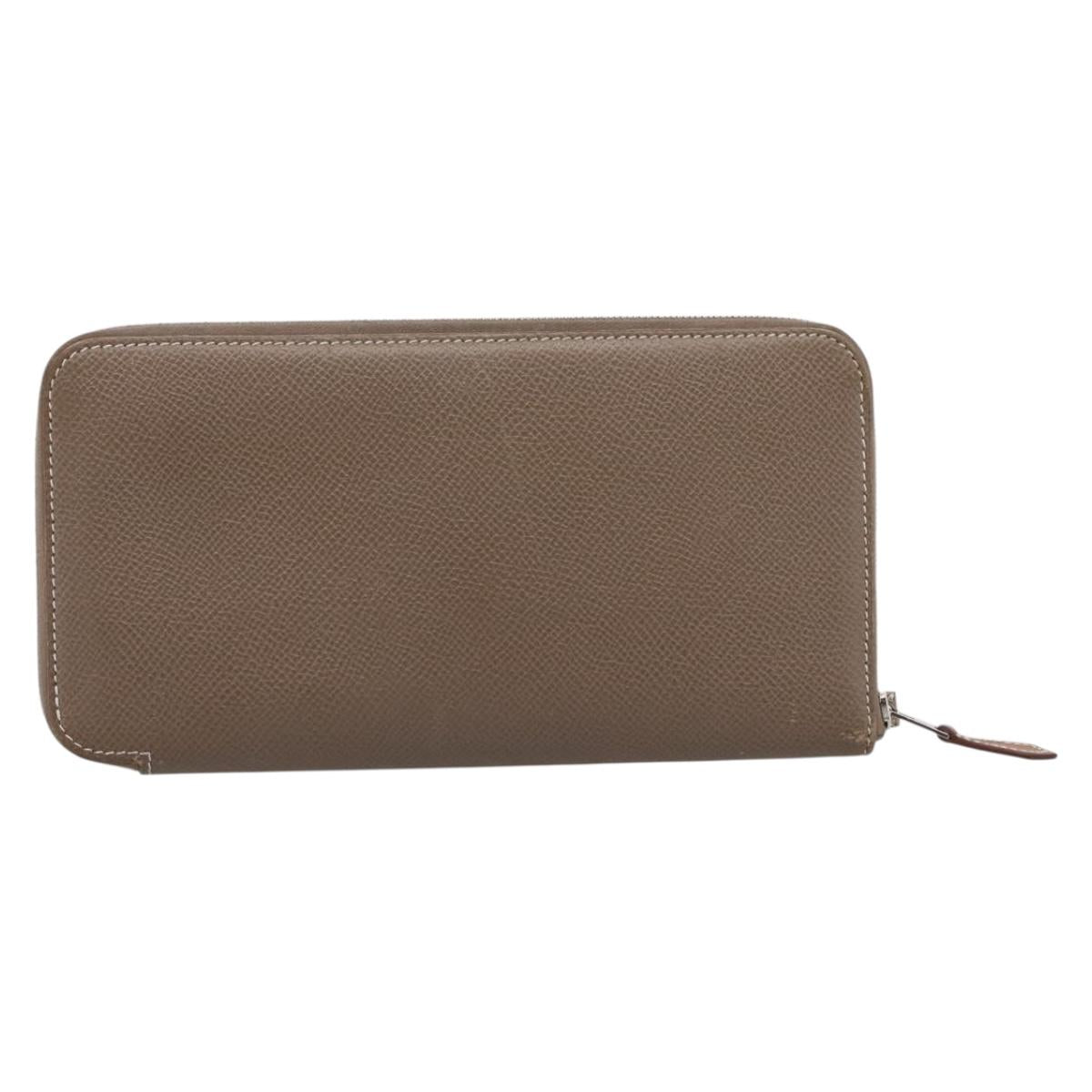 HERMES Azap Long Silk Inn Long Wallet Leather Beige Silver Auth 198757A - Jerrillo image 2