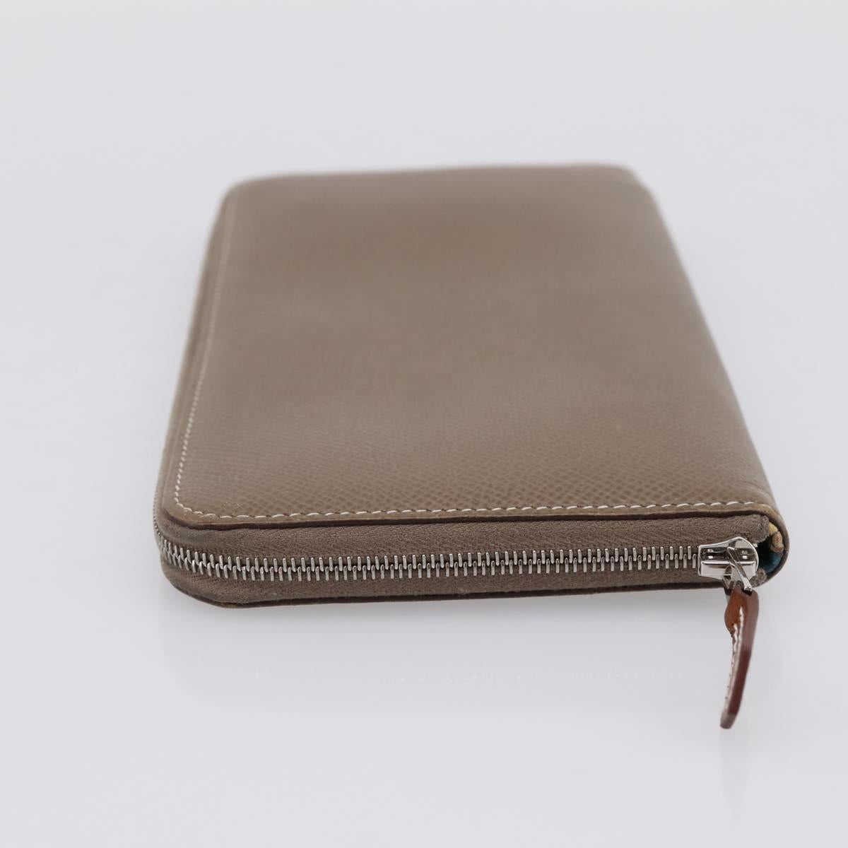 HERMES Azap Long Silk Inn Long Wallet Leather Beige Silver Auth 198757A - Jerrillo image 3