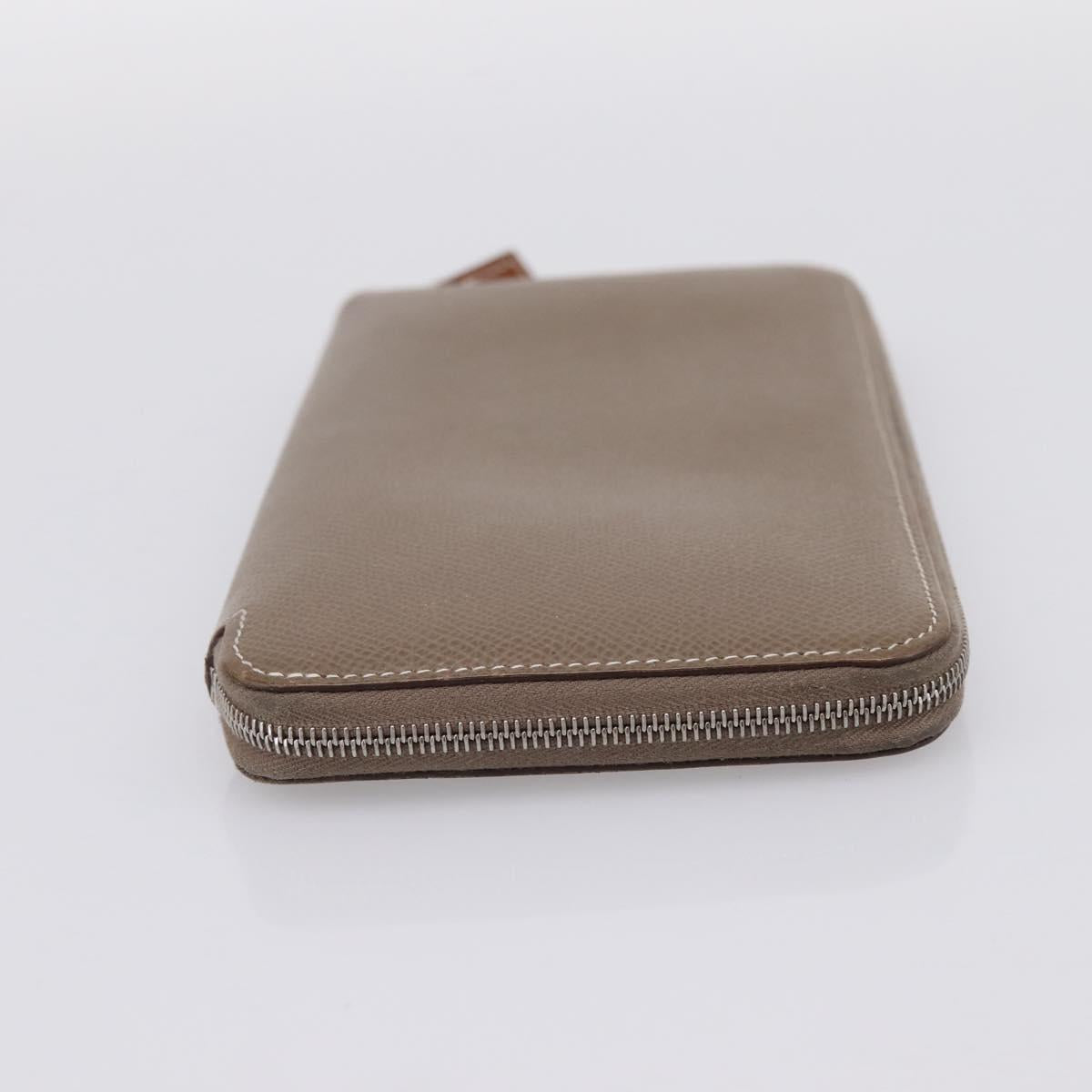 HERMES Azap Long Silk Inn Long Wallet Leather Beige Silver Auth 198757A - Jerrillo image 4