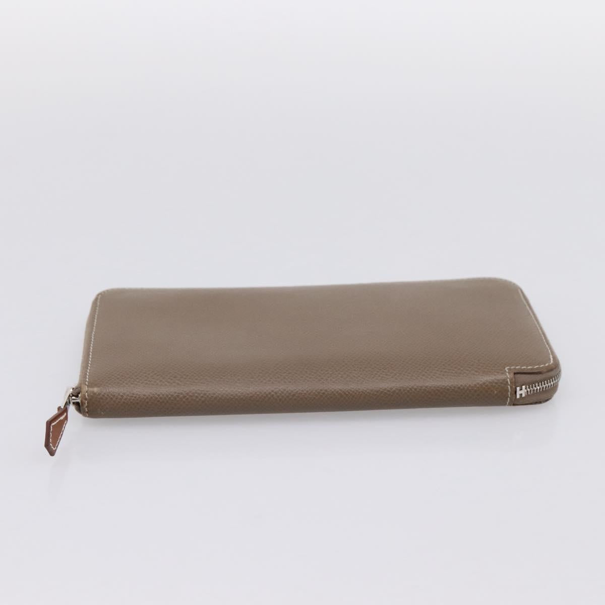 HERMES Azap Long Silk Inn Long Wallet Leather Beige Silver Auth 198757A - Jerrillo image 6