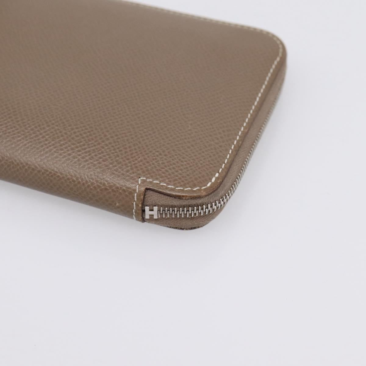 HERMES Azap Long Silk Inn Long Wallet Leather Beige Silver Auth 198757A - Jerrillo image 7