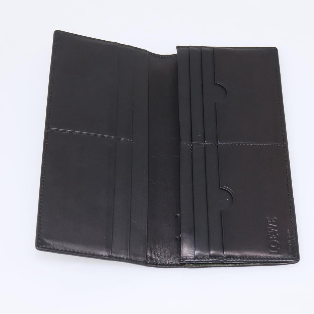 LOEWE Long Wallet Leather Green Silver Auth 198759A - Jerrillo image 8