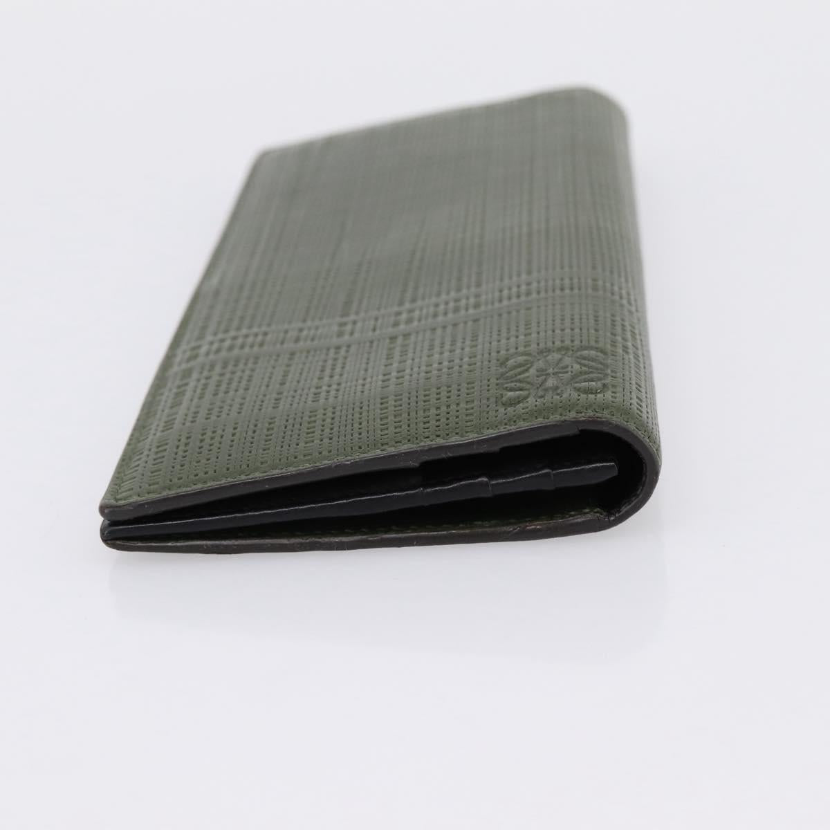 LOEWE Long Wallet Leather Green Silver Auth 198759A - Jerrillo image 4