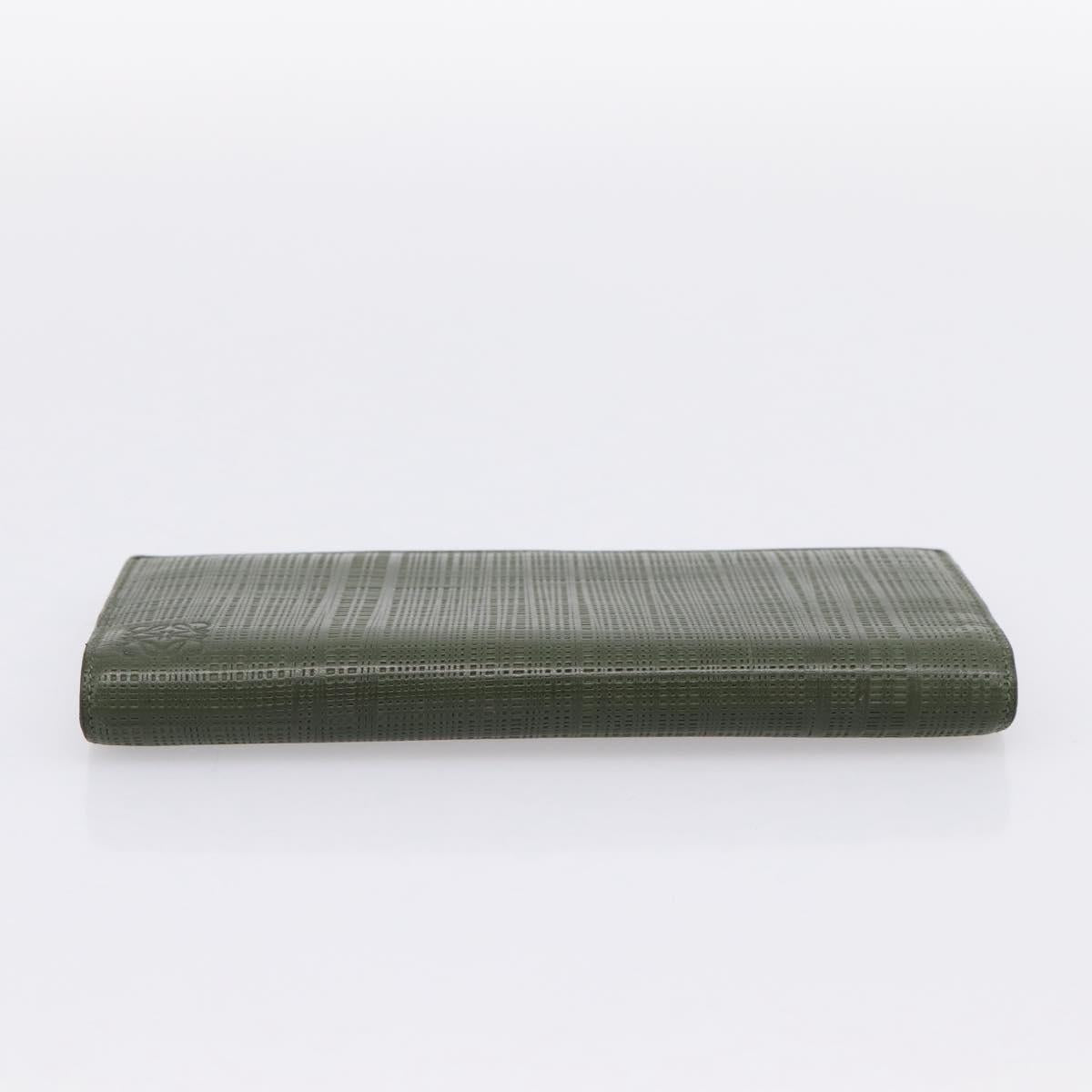 LOEWE Long Wallet Leather Green Silver Auth 198759A - Jerrillo image 5