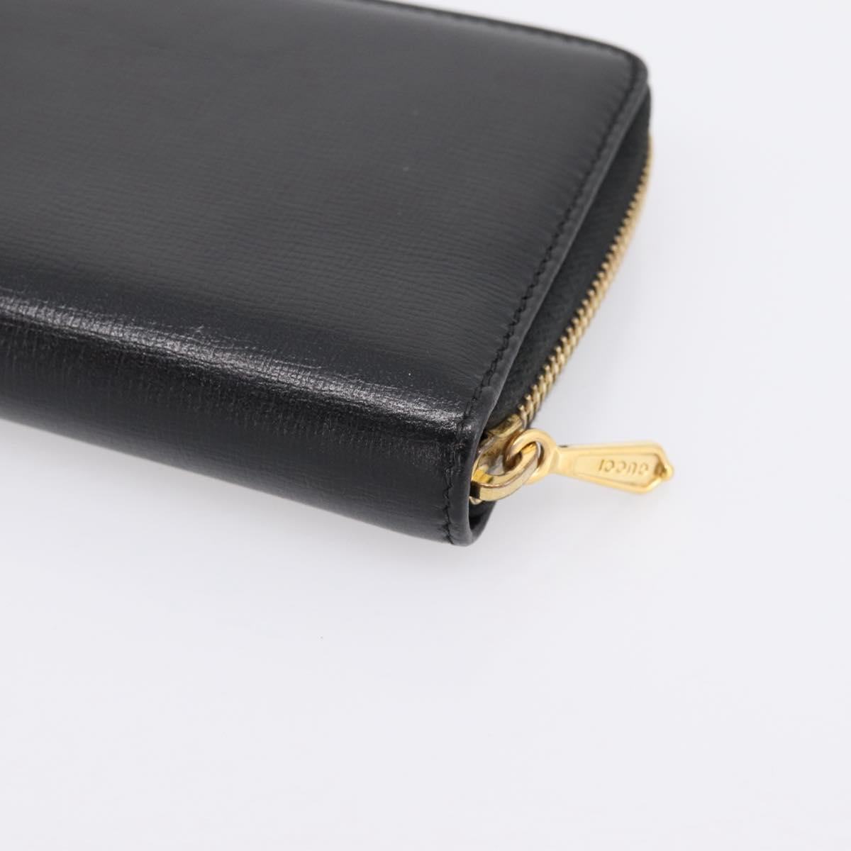 GUCCI Interlocking G Long Wallet Leather Black Gold Auth 198800V - Jerrillo image 10