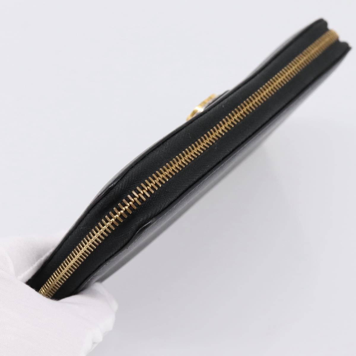 GUCCI Interlocking G Long Wallet Leather Black Gold Auth 198800V - Jerrillo image 6
