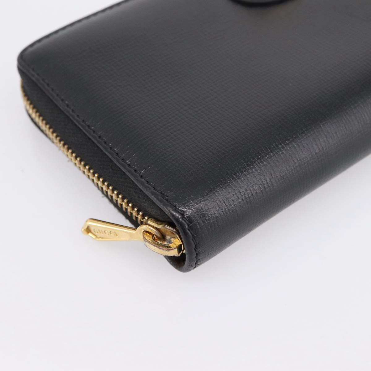 GUCCI Interlocking G Long Wallet Leather Black Gold Auth 198800V - Jerrillo image 9