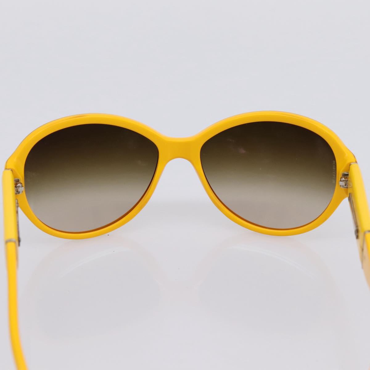 CHANEL COCO Mark Sunglasses Plastic Yellow Silver CC Auth 198826A - Jerrillo image 10