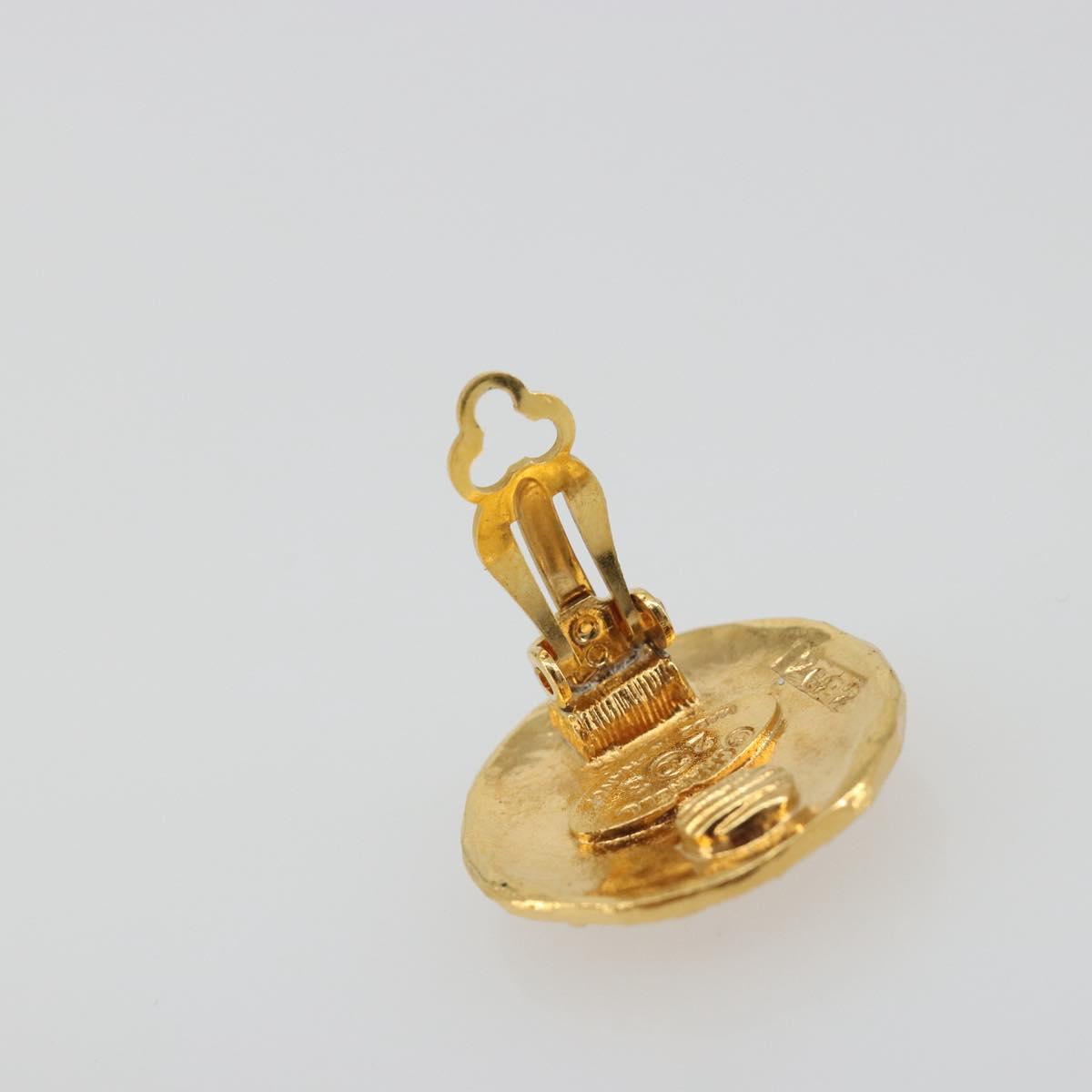 CHANEL Lion Earring Metal Gold Tone CC Auth 198845 - Jerrillo image 4
