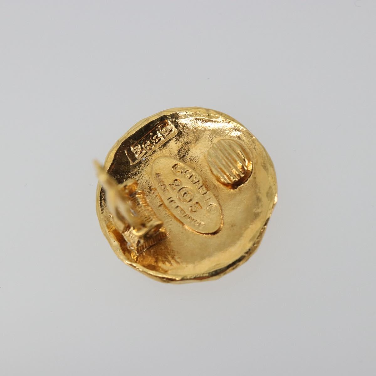 CHANEL Lion Earring Metal Gold Tone CC Auth 198845 - Jerrillo image 5