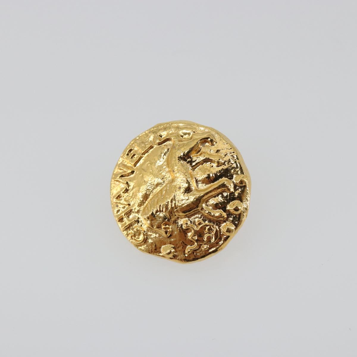 CHANEL Lion Earring Metal Gold Tone CC Auth 198845 - Jerrillo image 6