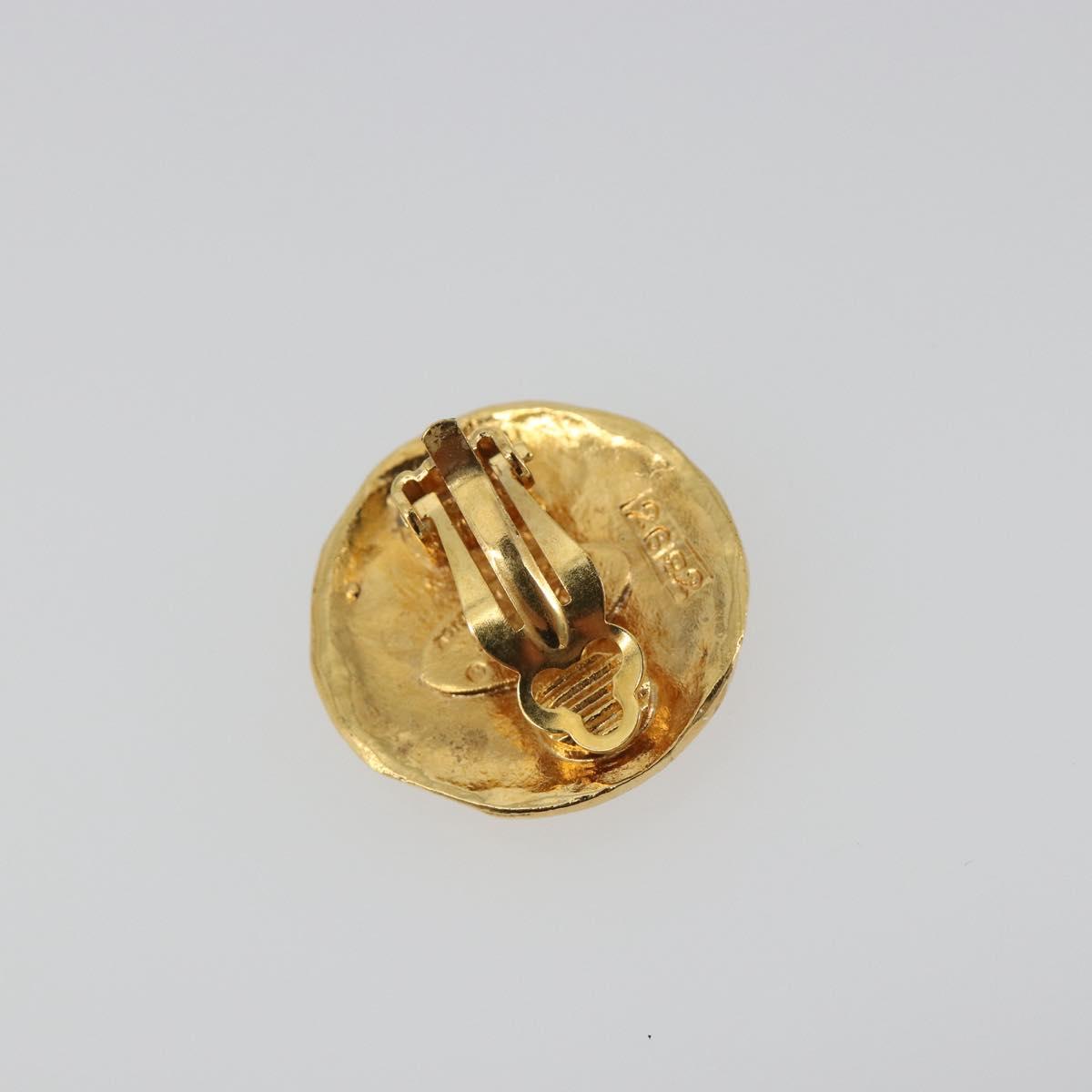 CHANEL Lion Earring Metal Gold Tone CC Auth 198845 - Jerrillo image 7