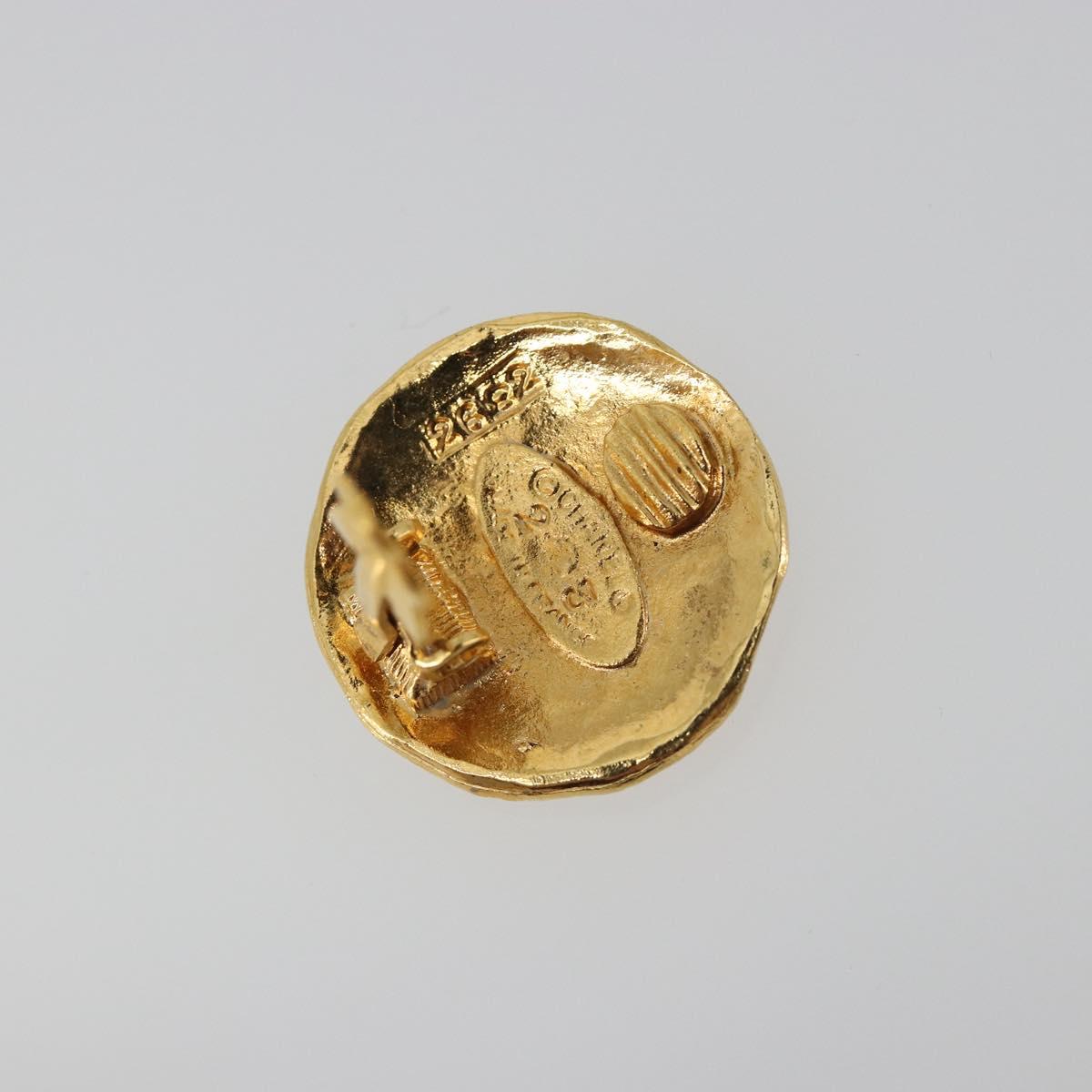 CHANEL Lion Earring Metal Gold Tone CC Auth 198845 - Jerrillo image 9