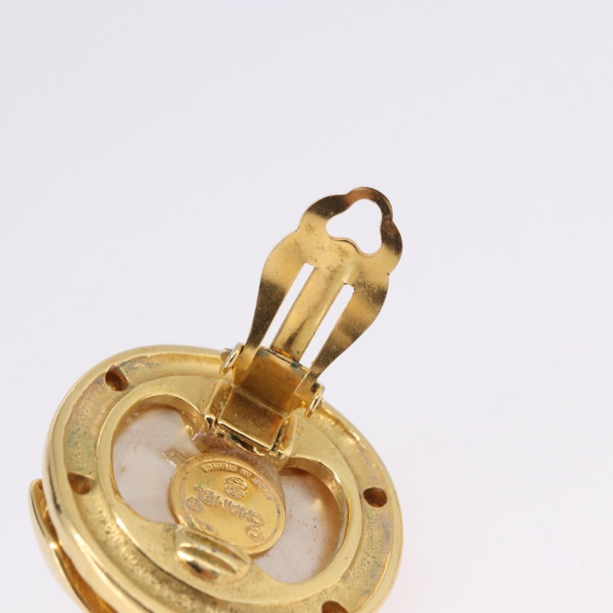 CHANEL Pearl Earring metal Gold Tone CC Auth 198846 - Jerrillo image 8