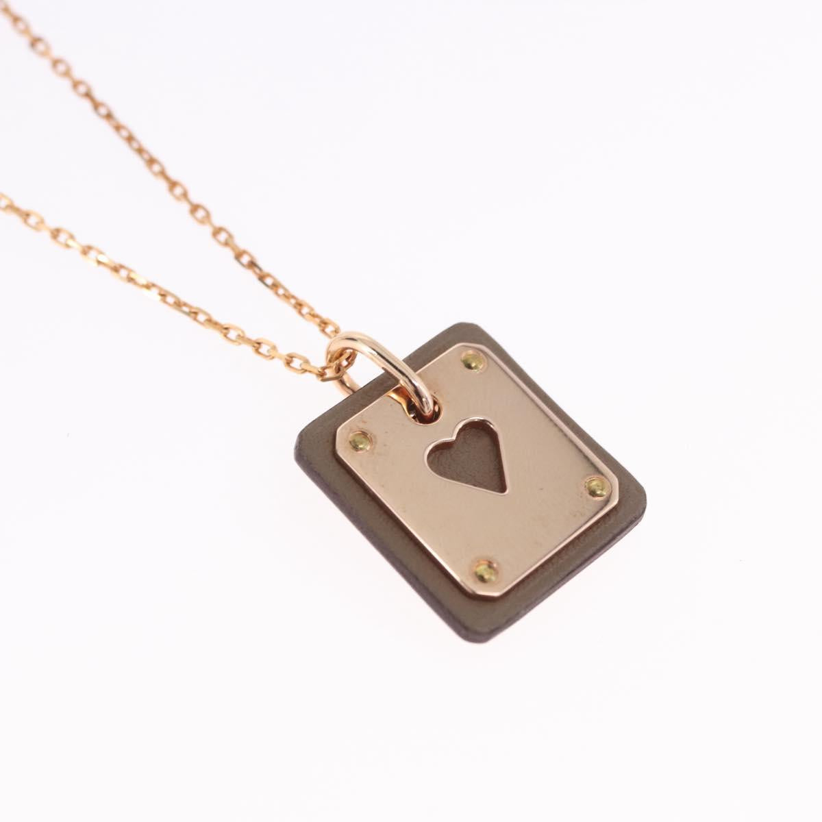 HERMES Asdu Cool PM Necklace metal Brown Auth 198852V - Jerrillo image 3