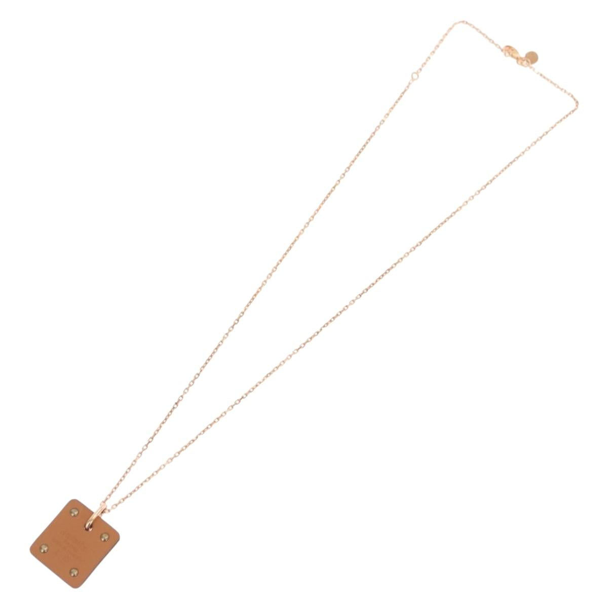 HERMES Asdu Cool PM Necklace metal Brown Auth 198852V - Jerrillo image 8