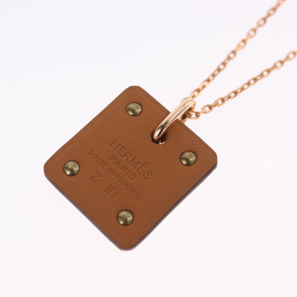HERMES Asdu Cool PM Necklace metal Brown Auth 198852V - Jerrillo image 9