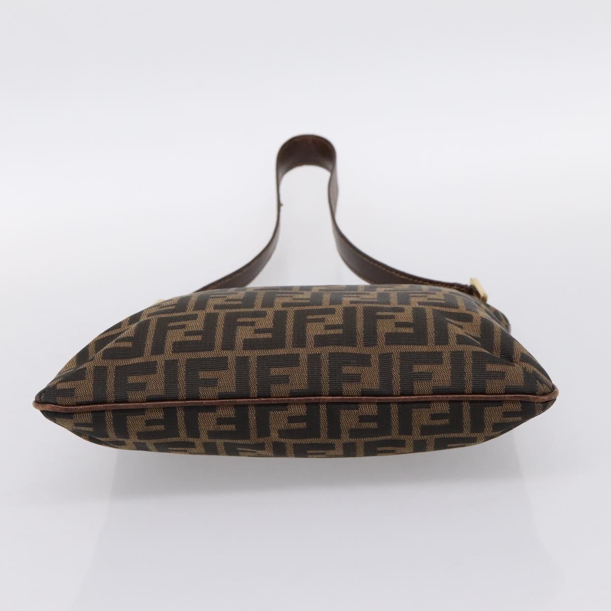 FENDI Zucca Canvas Shoulder Bag Brown Gold Tone Auth 199011 - Jerrillo image 5