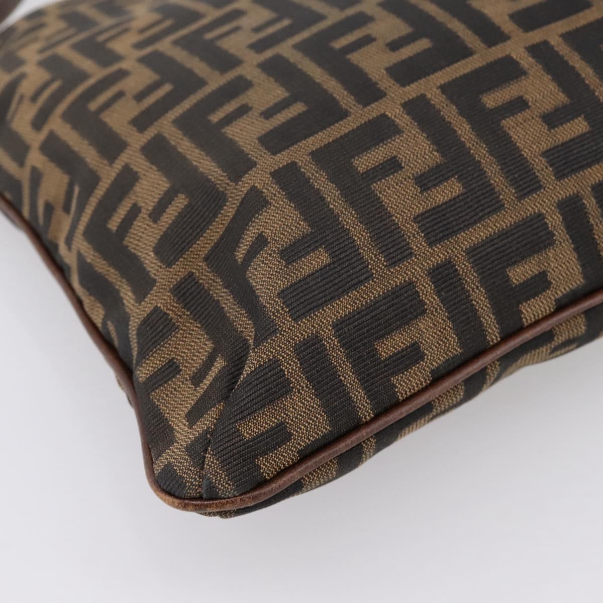 FENDI Zucca Canvas Shoulder Bag Brown Gold Tone Auth 199011 - Jerrillo image 10