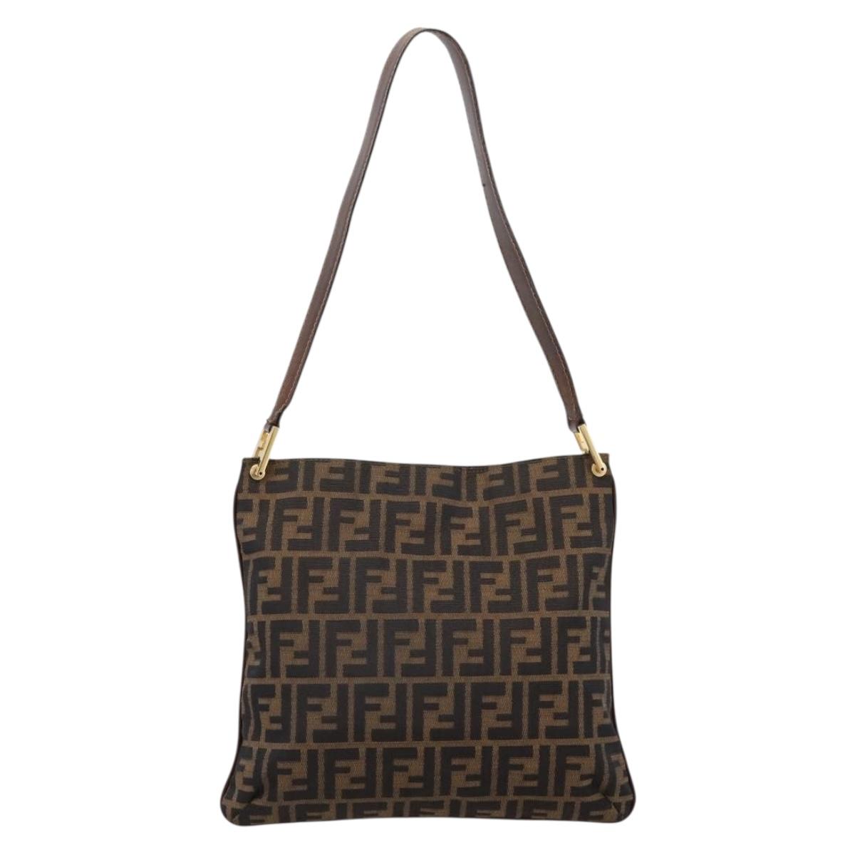 FENDI Zucca Canvas Shoulder Bag Brown Gold Tone Auth 199011 - Jerrillo image 2