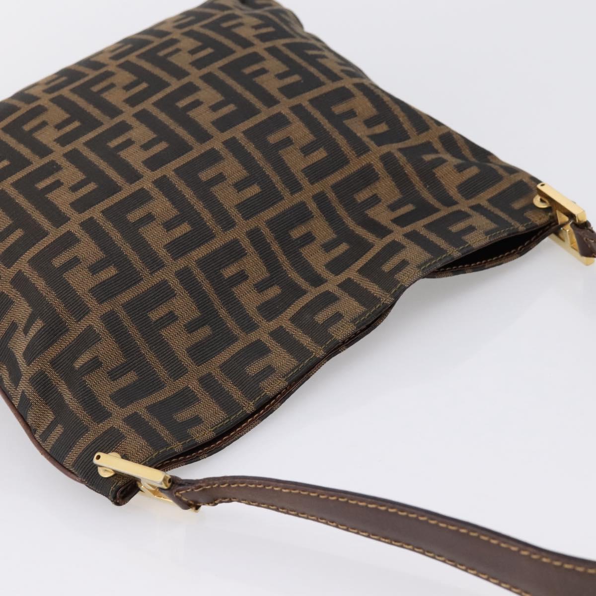 FENDI Zucca Canvas Shoulder Bag Brown Gold Tone Auth 199011 - Jerrillo image 6
