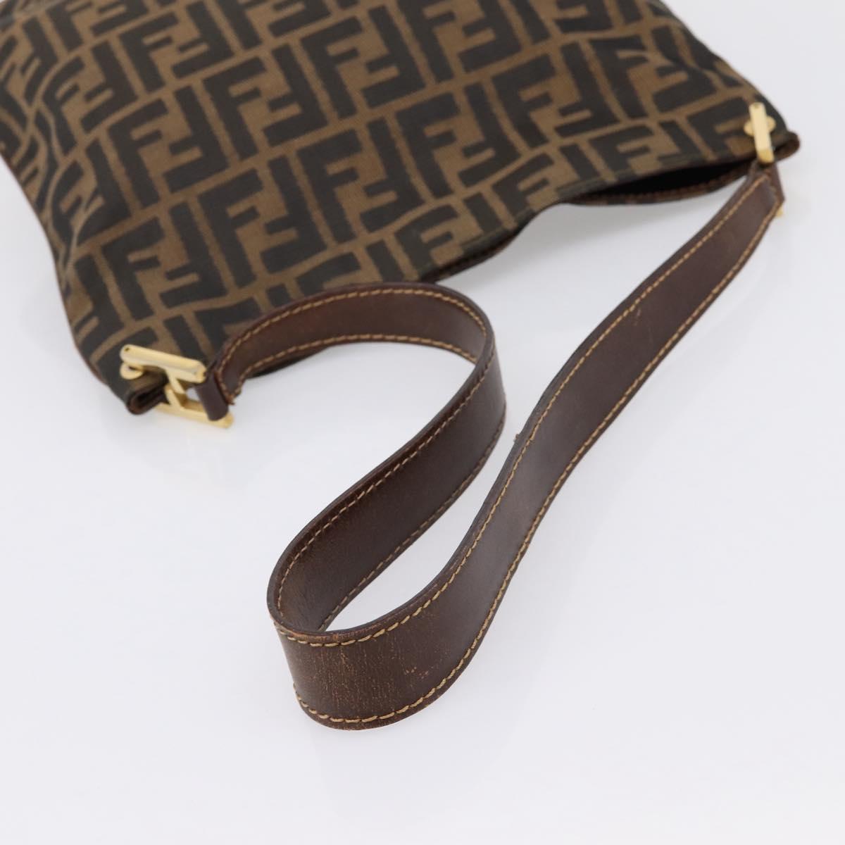 FENDI Zucca Canvas Shoulder Bag Brown Gold Tone Auth 199011 - Jerrillo image 7