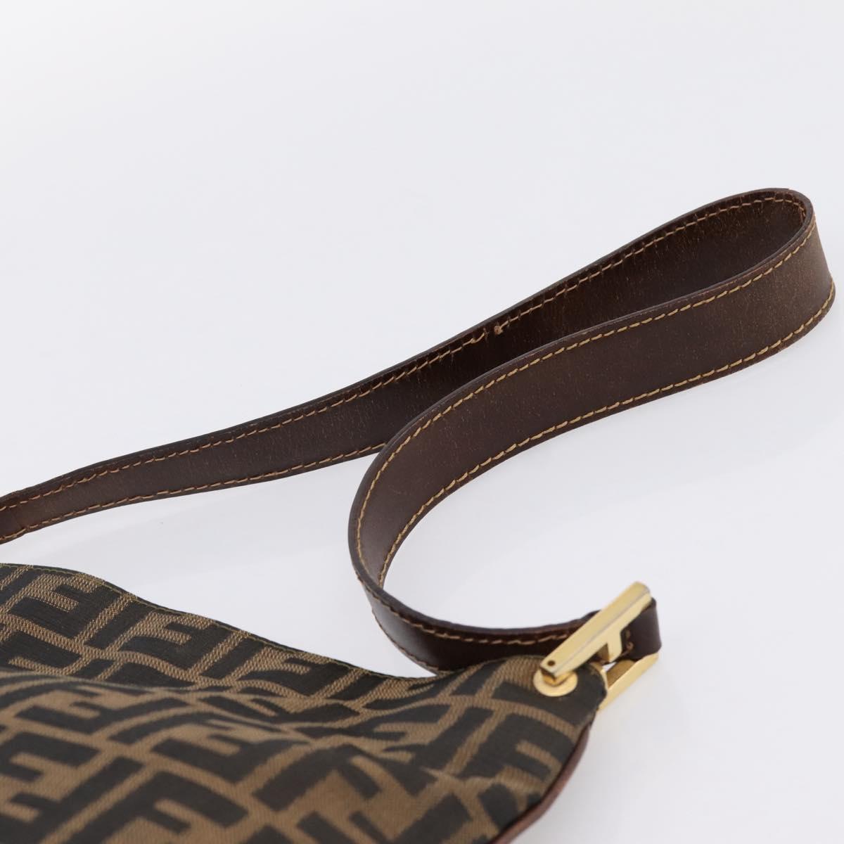 FENDI Zucca Canvas Shoulder Bag Brown Gold Tone Auth 199011 - Jerrillo image 8