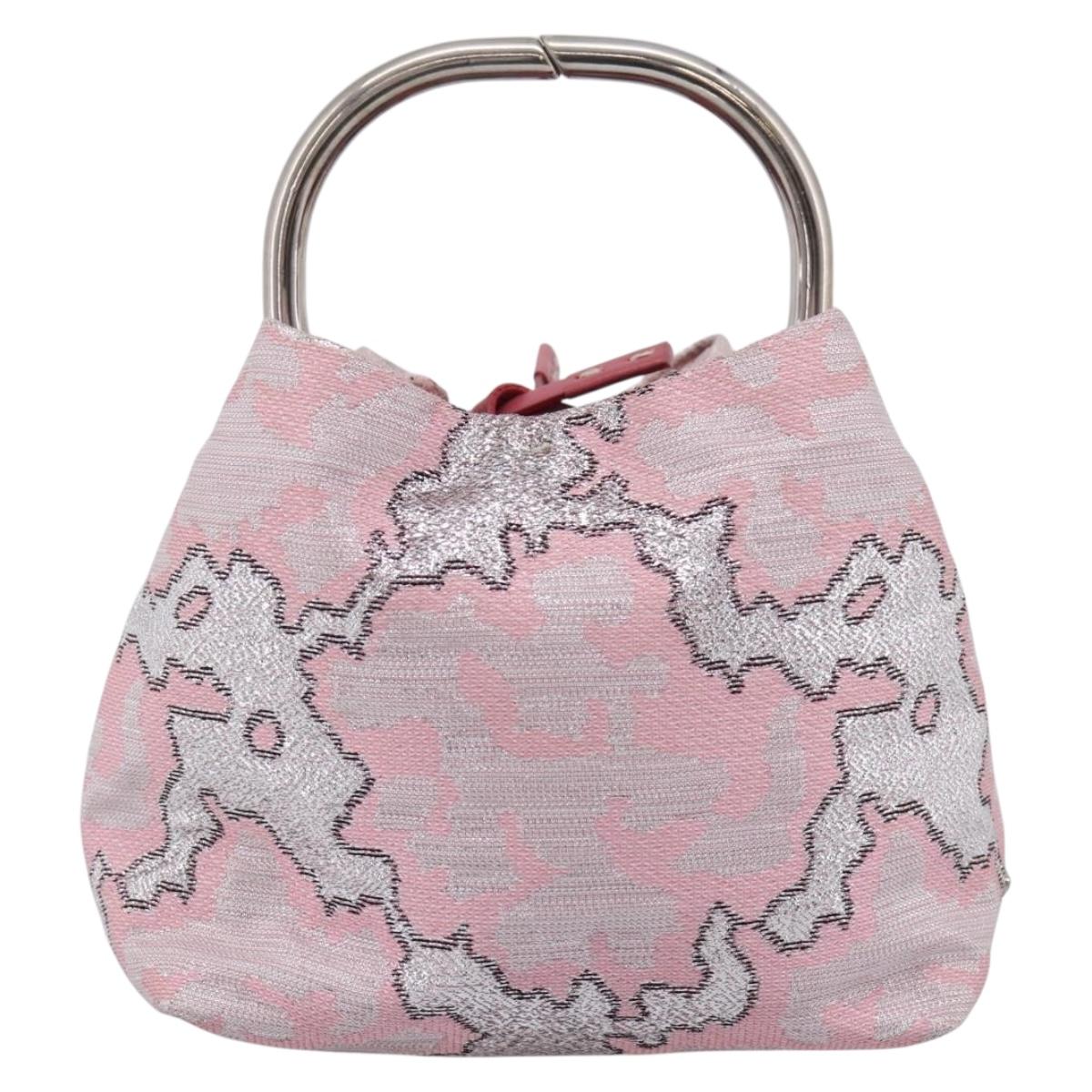 PRADA Brocade Hand Pouch Silk Pink Silver Auth 199363SAM - Jerrillo image 2