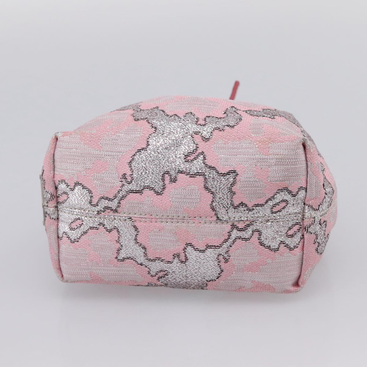 PRADA Brocade Hand Pouch Silk Pink Silver Auth 199363SAM - Jerrillo image 5