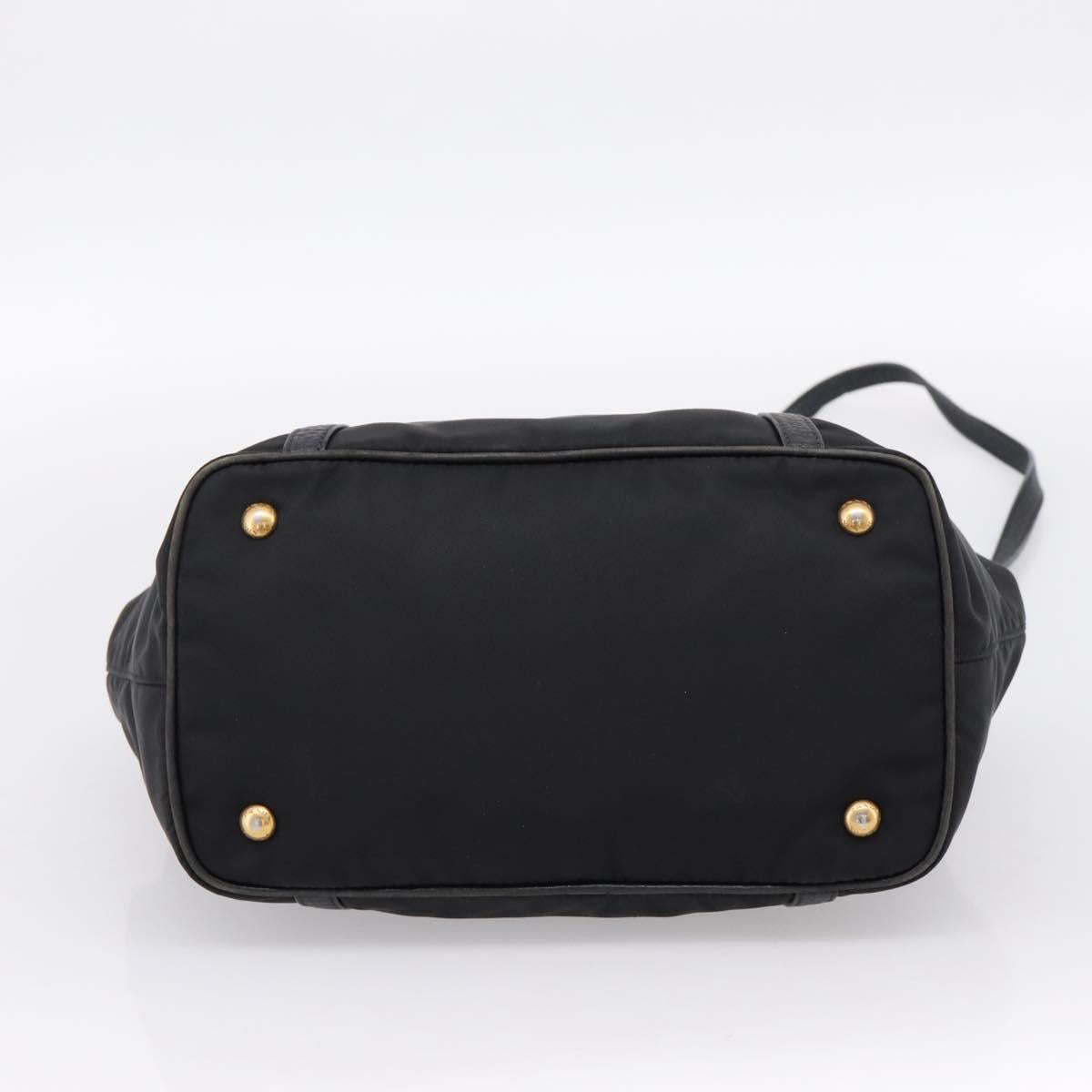 PRADA Hand Bag Nylon Leather 2way Black Gold Auth 199485A - Jerrillo image 5