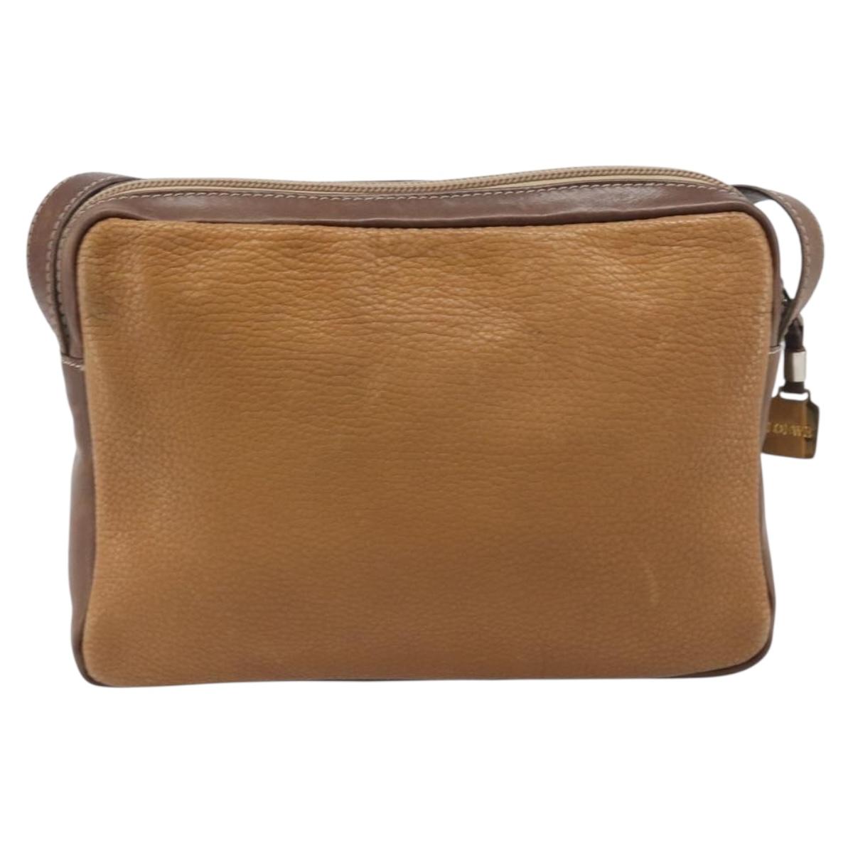 LOEWE Shoulder Bag Leather Brown Gold Auth 199645 - Jerrillo image 2