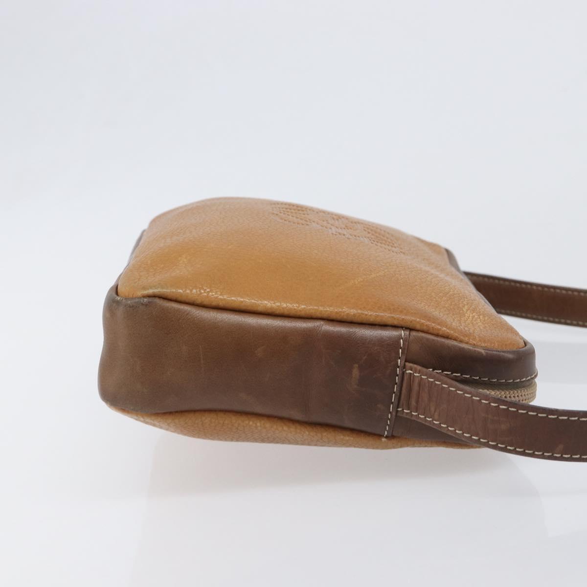 LOEWE Shoulder Bag Leather Brown Gold Auth 199645 - Jerrillo image 3