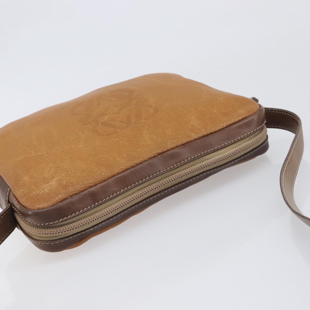 LOEWE Shoulder Bag Leather Brown Gold Auth 199645 - Jerrillo image 6